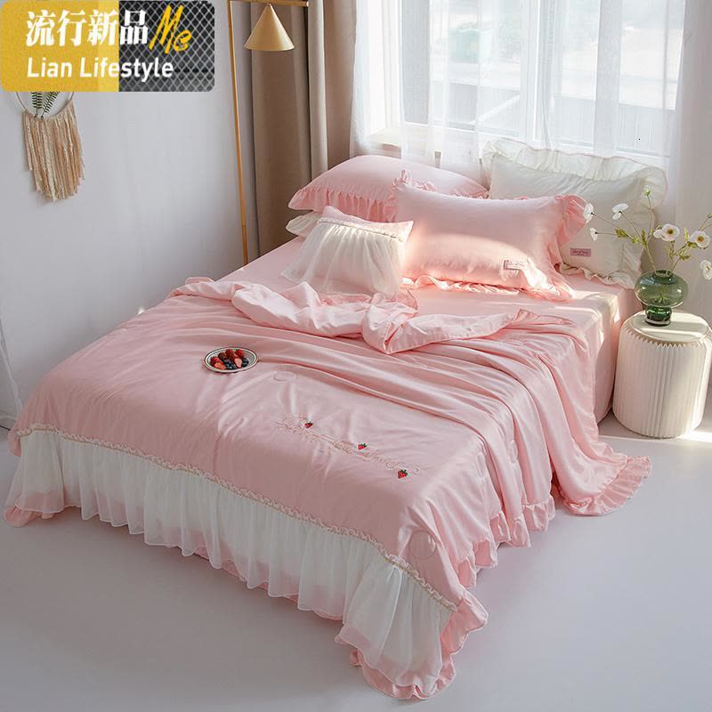 夏季双面夏被四件套夏凉被空调被丝滑凉感可水洗天丝薄被 三维工匠被子图片