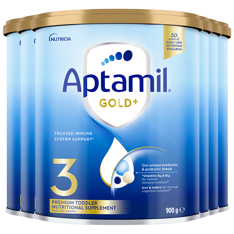 [6罐装]Aptamil澳洲原装进口爱他美金装3段1-2岁婴幼儿配方奶粉900g