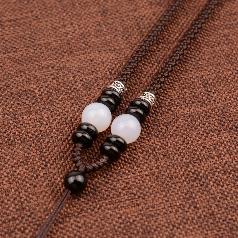 银玛瑙翡翠手工编织项链绳子挂坠玉佩蜜蜡平安扣挂件吊坠挂绳男女