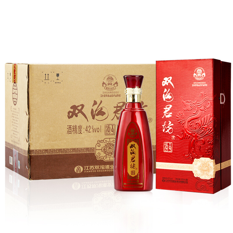 双沟 珍宝坊 红君坊 I号 42度 整箱装白酒 500ml*6瓶(内含3个礼袋)口感绵柔浓香型