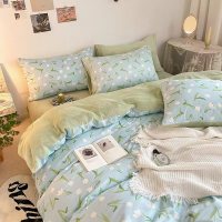 天作之合A纯棉B牛奶绒四件套全棉加绒床单被套套件珊瑚绒床上用品