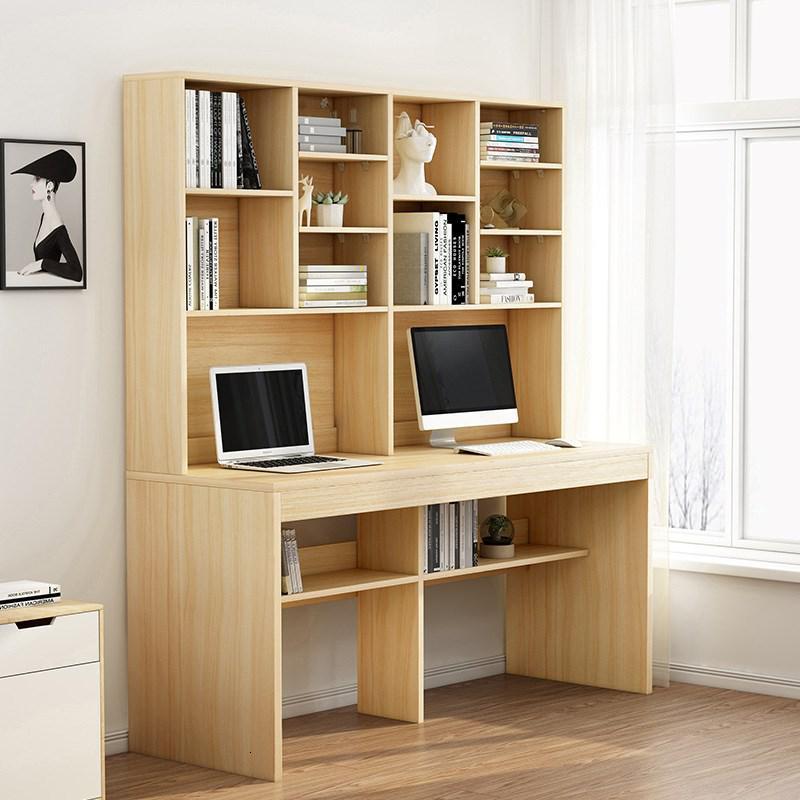 飘窗柜书桌书柜一体电脑台式桌书桌书架组合双人家用初中生学习桌定制