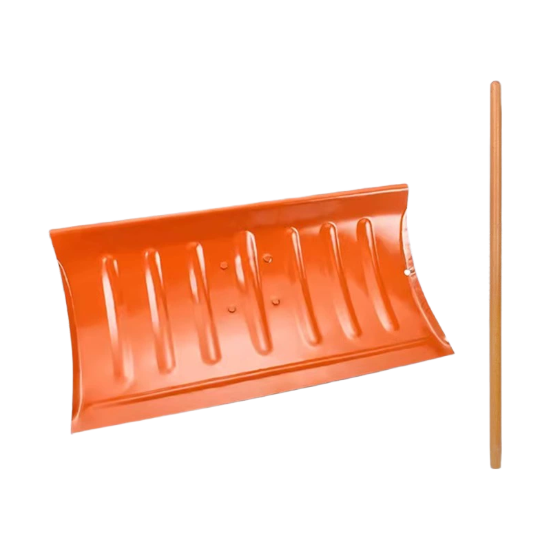 联岚除雪铲多功能锰钢推雪铲锹橘色雪铲+1.2米木柄把高清大图