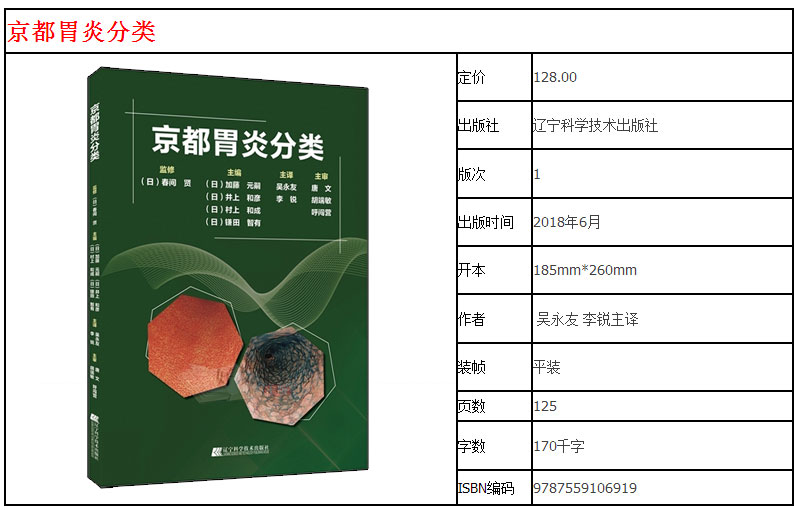 [正版] 京都胃炎分类 临床医学类书籍 胃炎分类辅助诊断治疗参考书籍 胃炎内镜诊断治疗技术书籍 慢性胃炎胃癌风险内镜诊断高清大图