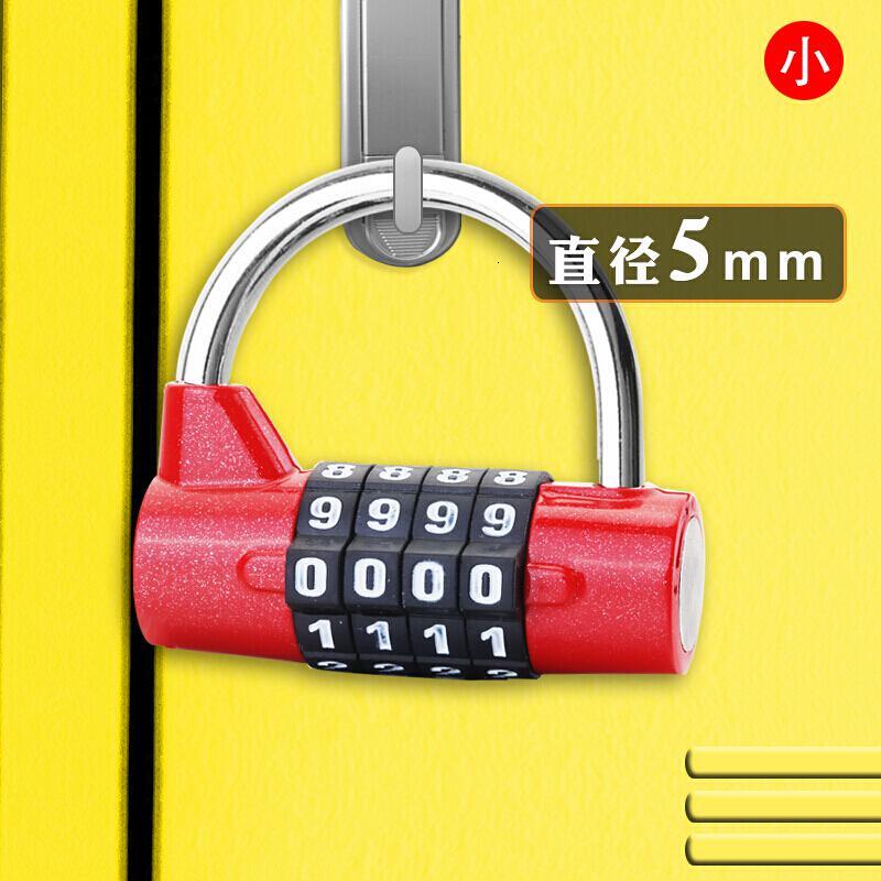 健身房密码挂锁橱柜大号更衣柜子会所工具箱防盗窗大字挂锁密码锁头_500_797 默认尺寸 小四位(红)