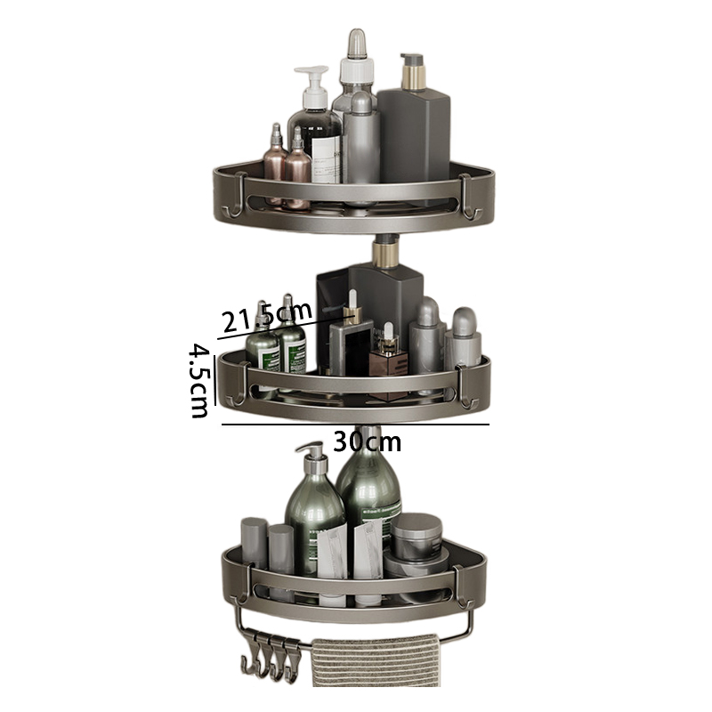 豫汉迎三角四方毛巾架 毛巾置物架三层个