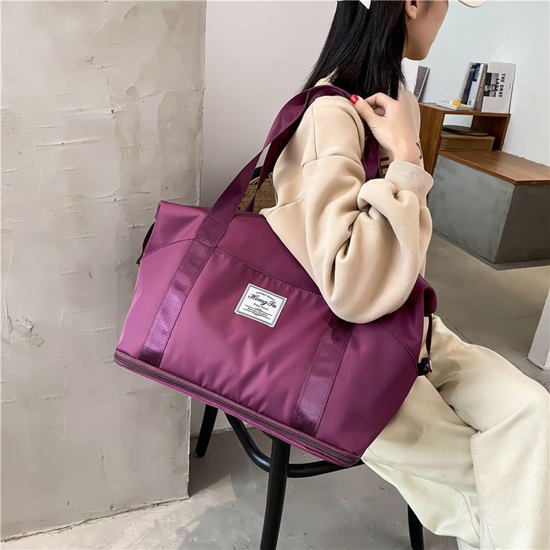 旅行包女大容量干湿分离手提短途旅行背包游泳健身包出门行李包粉色