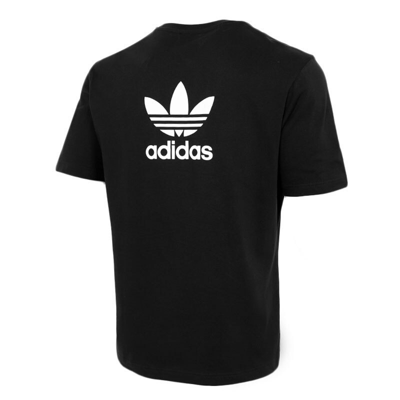 阿迪达斯 (adidas)三叶草T恤男装 23夏季新款户外跑步训练健身运动服舒适透气短袖 GN3454-黑色