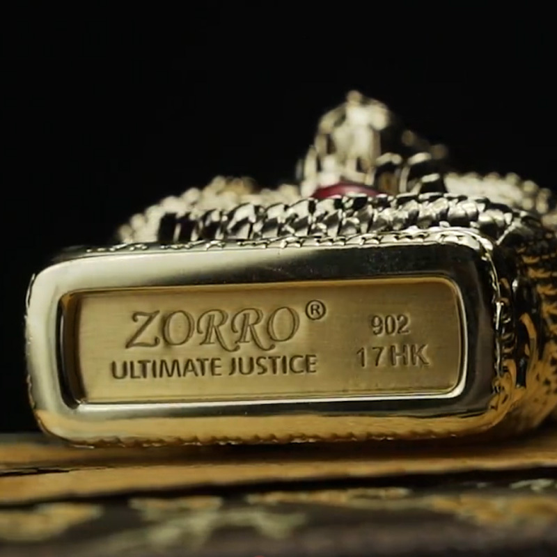 zorro佐罗原铜煤油打火机防风个性浮雕重盔甲神龙戏珠正品霸气送礼