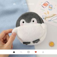 日系正能量企鹅零钱包软萌毛绒书包挂件卡包钥匙链扣airpod收纳包 普通款(约12cm)