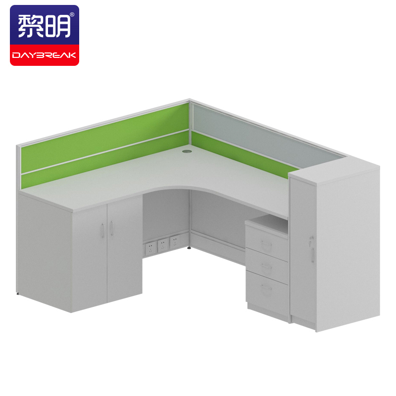 转角l字型单人位屏风工位