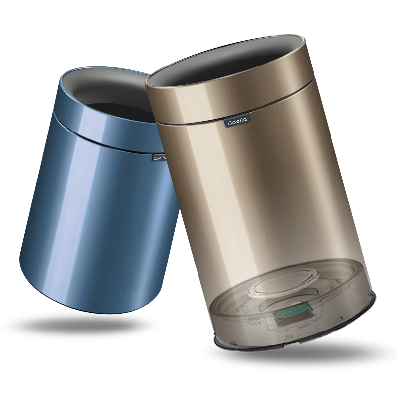 优百纳恒星9L欧式不锈钢创意开口垃圾桶家用轻奢庭院客厅厨房卫生间卧室高清大图