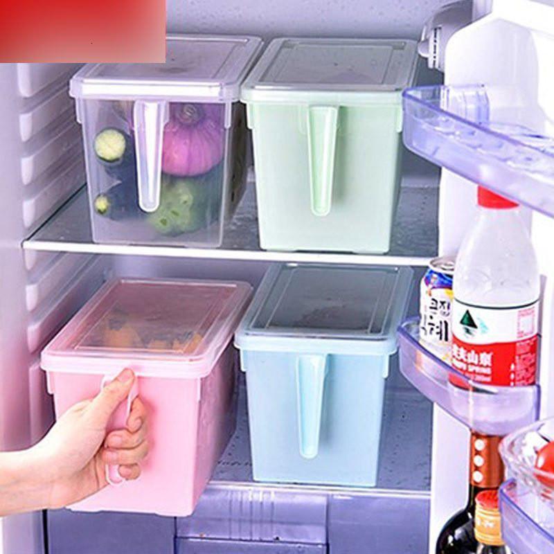 带手柄冰箱收纳盒厨房食品保鲜盒密封罐子储物罐储存罐塑料多色多款生活日用家庭清洁家居器皿保鲜盒储物盒收纳盒
