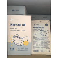 奥美医疗 医用外科口罩 三层熔喷布透气防护独立口罩 25只/盒