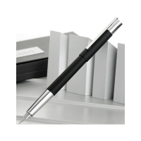 凌美(LAMY)Scala天阶系列 磨砂黑墨水笔/ 不锈钢拉丝墨水笔 钢笔 EF尖