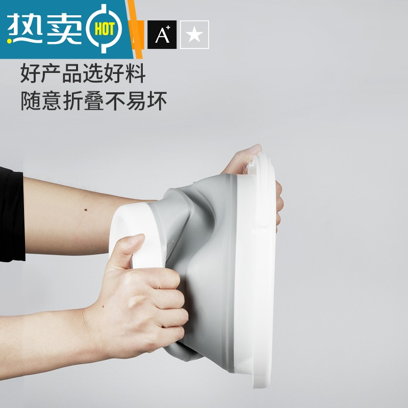 敬平洗车折叠水桶汽车用后备箱便携式旅行伸缩桶车载大号多功能钓鱼桶 亨德森水桶[10L可折叠+盖]1只