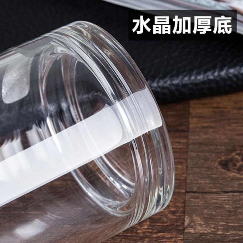 诺岩 玻璃杯便携水晶透明男女单层加厚耐热大容量带盖泡茶水杯子 300ml[小号]无茶滤