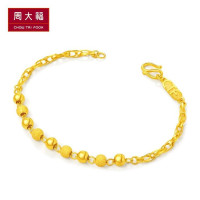周大福时尚光沙串珠足金黄金饰品手链计价（工费：158）F171910