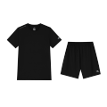361°运动套装男夏季新款跑步健身锻炼服两件套652524002V L 超级黑/超级黑