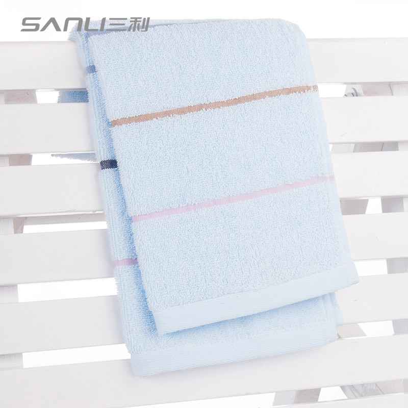 三利 纯棉素雅缎档面巾 洗脸毛巾 超值3条装高清大图