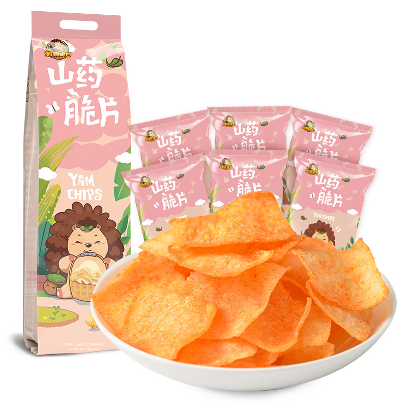 刺猬阿甘 山药脆片 薯片山药片 休闲 童年零食小吃 蕃茄味186g