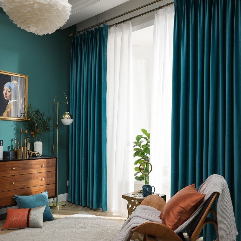 伊伊爱c01900005北欧遮光窗帘法兰绒加厚窗帘宽1m高27m打孔款计价单位