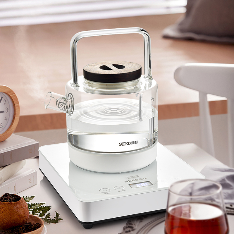 seko新功 w23全自动上水电热水壶底部加水烧水壶家用煮茶壶玻璃烧水壶