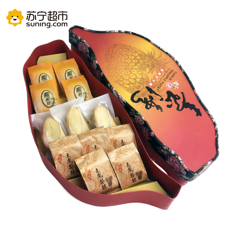 凤工坊 大红台湾综合凤梨酥礼盒 12入435g 台湾进口