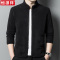 恒源祥秋冬季男士摇粒绒立领外套韩版秋装开衫卫衣双面绒毛衣夹克