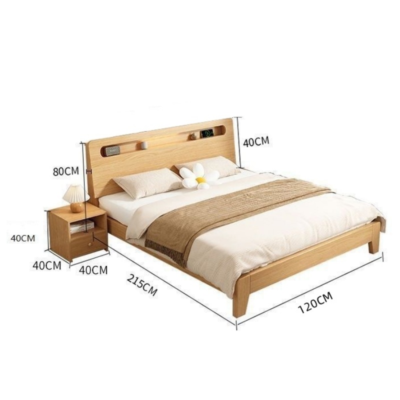 悦兴诚单人床1.2米+床头柜*1组高清大图