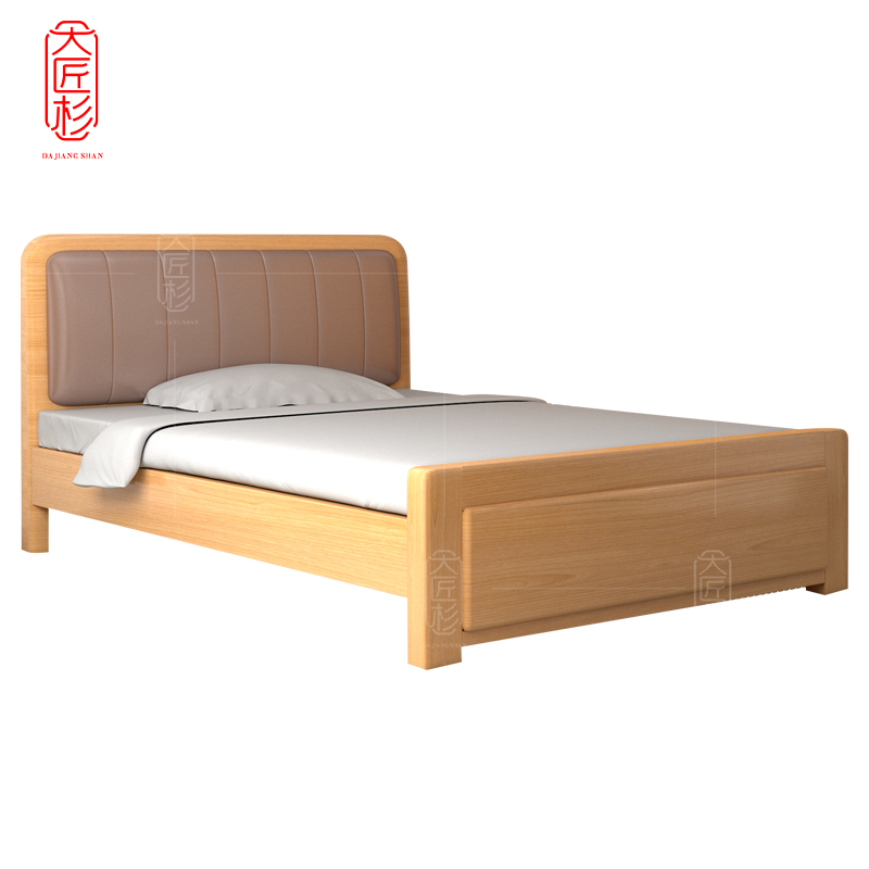大匠杉 实木床软包床1.5m DC053150高清大图