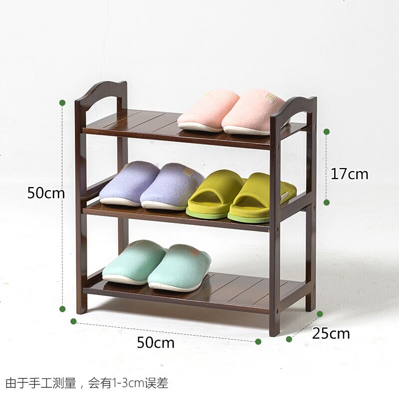 简约现代客厅楠竹家具多层板鞋架简易楠竹实木鞋柜收纳架多功能置物架层架鞋架子三层5高清大图
