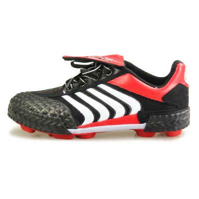 双星运动鞋橡胶底混合材质帆布面橡胶底碎钉足球鞋训练鞋TF人造草地训练鞋子 黑白 44码