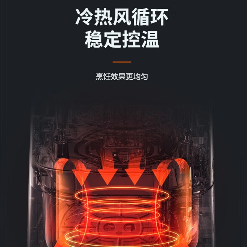 苏泊尔(SUPOR)3.5升大容量1400W大功率360度热风循环蒸汽补水空气炸锅KJ30D837高清大图