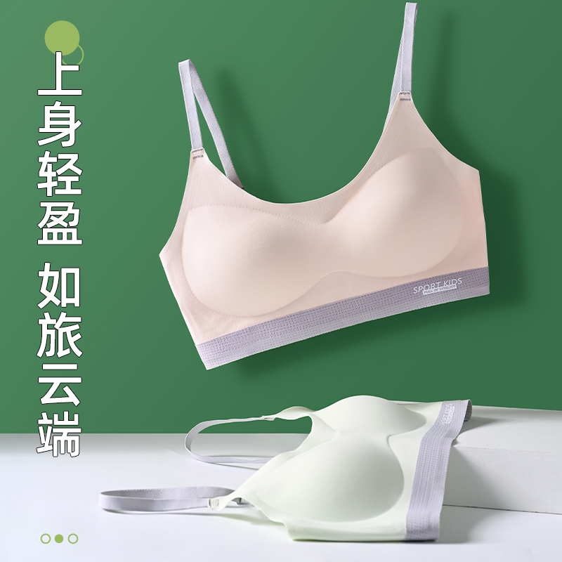 猫人少女内衣女童二三阶段青春发育期无痕隐形运动背心文胸学生款高清大图