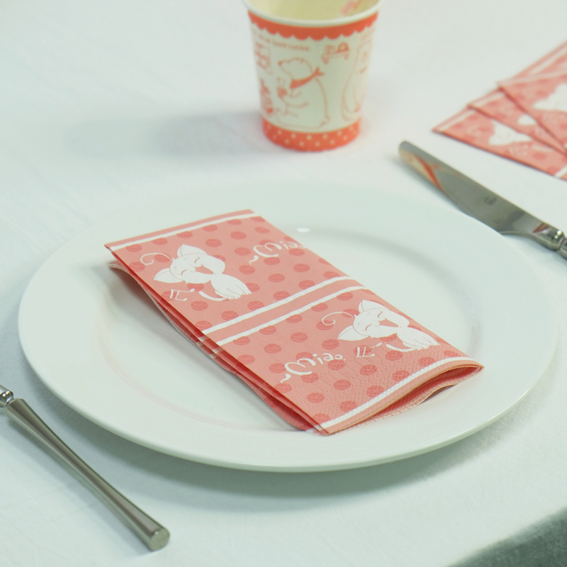 莞美尚品猫妖的诱惑萌动彩色餐巾纸原生木浆纸巾三层加厚家庭装5包