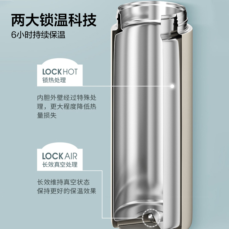 乐扣乐扣(Lock&Lock) 憧憬保温杯轻量便携水杯316不锈钢情侣学生男女LHC4212