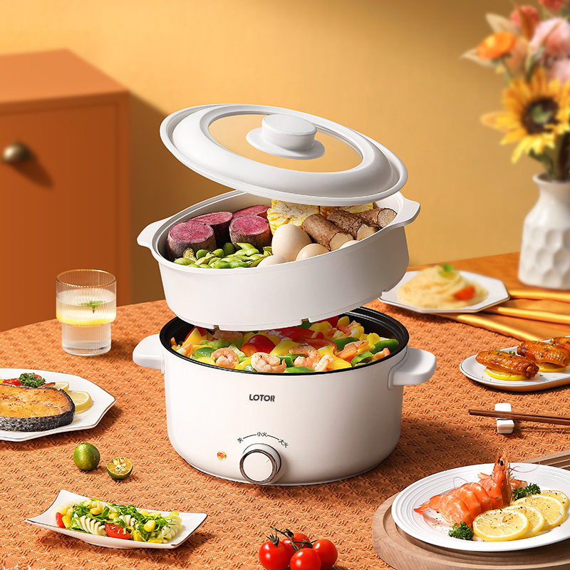 LOTOR电煮锅多功能家用电热火锅锅煎炒蒸煮电炒菜炒锅一体式插电