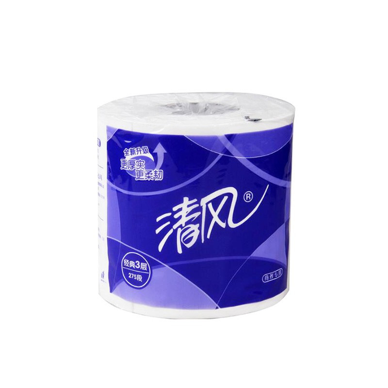 清风 B22AA5 3层平纹275段卷筒卫生纸软包 原生木浆 商用办公 生活用纸 卫生纸 100卷/组(停用)