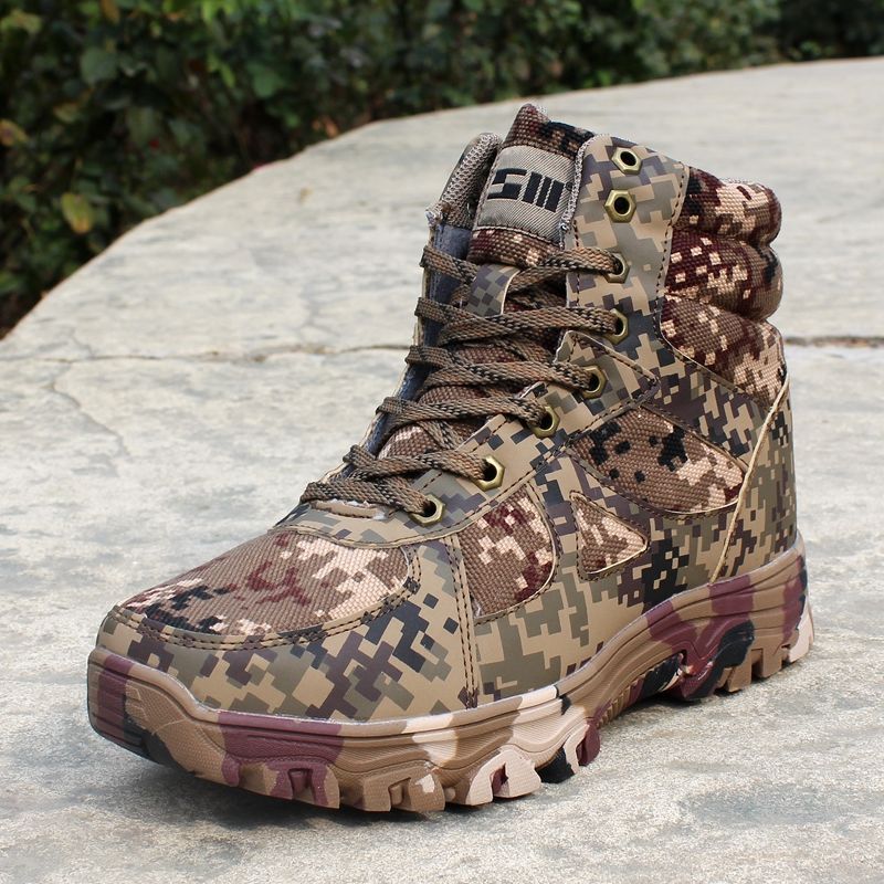 001沙漠棉40冬季高帮迷彩战术靴男户外作训鞋防滑加厚保暖防寒加绒