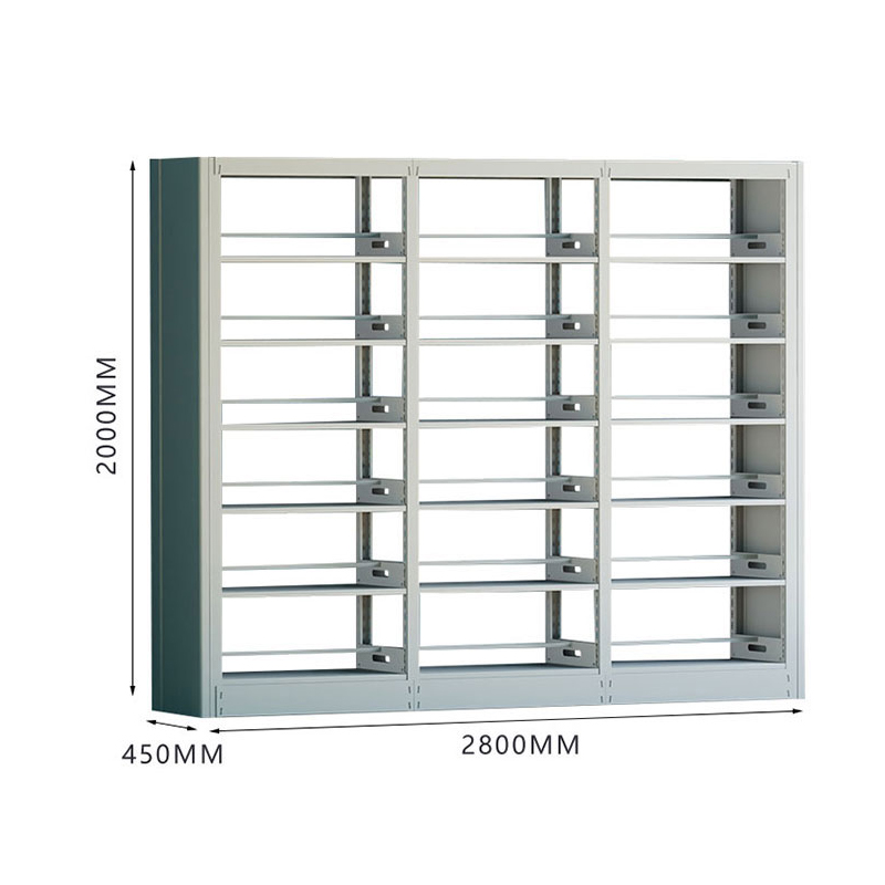 臻远ZY4072613 钢制书架资料架 双面6层一列三组白色 2800*450*2000mm高清大图