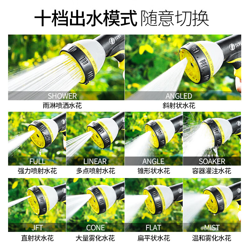 浇花水枪浇水喷头浇菜神器园林洒水花园水管软管家用高压洗车喷枪 单水枪+6分通水接口高清大图