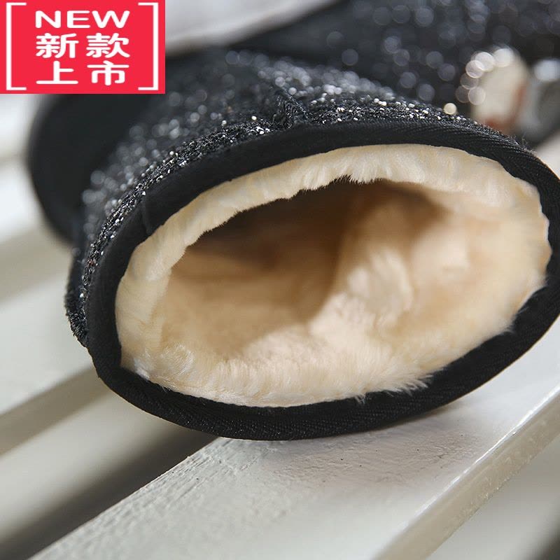 可莉允儿童雪地靴2022冬季新款中大童保暖棉鞋女童加厚公主鞋防滑中筒靴图片