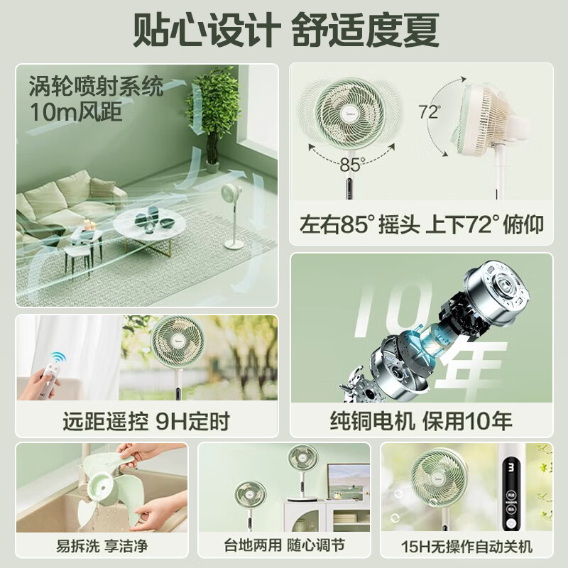 美的(Midea)电风扇 GAG24MR空气循环扇家用立式节能落地扇风扇安静低噪卧室宿舍台式摇头电扇台地两用高清大图