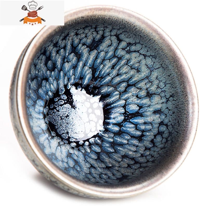 建阳建盏单杯油滴兔毫鹧鸪铁胎陶瓷茶杯套装功夫茶具公司商务礼物 极目陨落 敬平图片