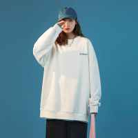 [直营]木林森(MULINSEN)秋冬新款假两件圆领卫衣女撞色袖标日系慵懒风外套户外休闲衣