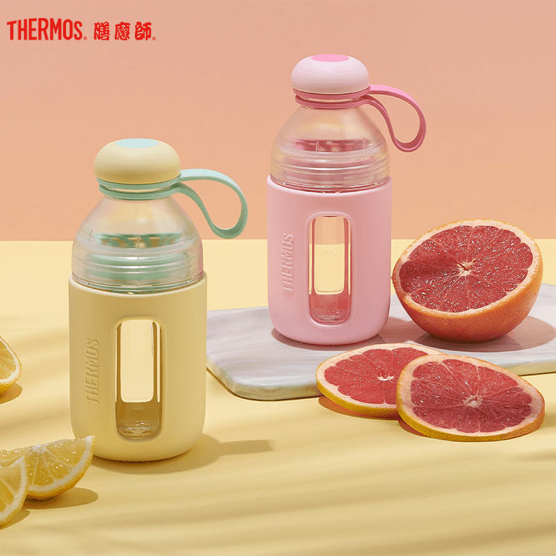 膳魔师（Thermos）塑料杯tcseB.Duck联名款元气水果奶昔榨汁杯摇摇杯男女学生随手杯430ML手提高清大图