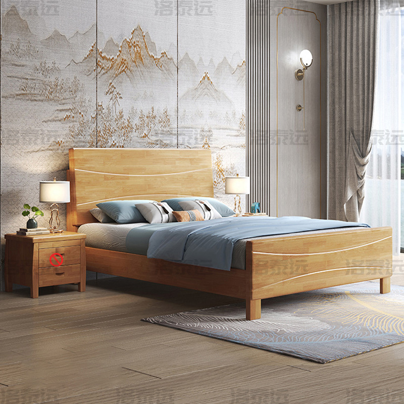 洛泰远 LTY4022927 榉木色实木床1.2米单人床高清大图