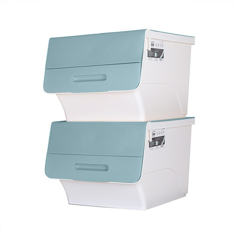 茶花2885 45.5*38*31cm L号 斜翻盖储物箱储物筐收纳柜高清大图