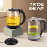 益多 电水壶家用烧水壶高硼硅玻璃电热水壶1.8L大容量煮水开水器自动断电蓝光烧水可视 灰色TY-GK888